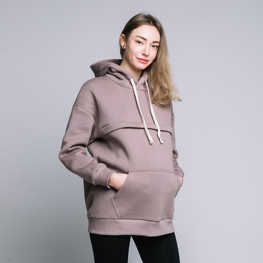 Těhotenská / kojící oversize hoodie mikina Cappucino