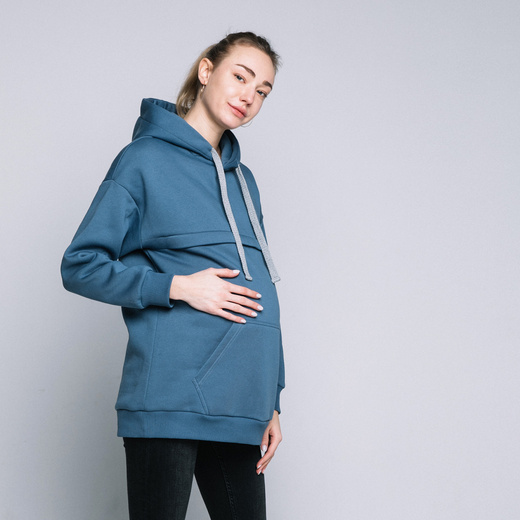 Těhotenská / kojící oversize hoodie mikina Jeans