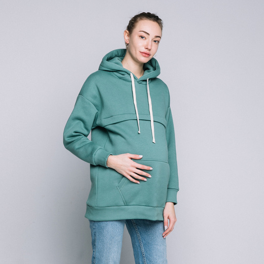 Těhotenská / kojící oversize hoodie mikina Nefrit