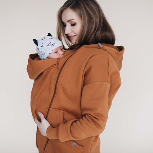 Těhotenská / nosící mikina hoodie Karamel